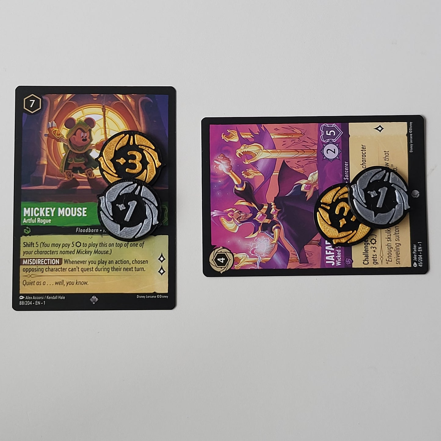 Damage Counter Sets -1 and -3, Lorcana TCG compatible, Damage counter, willpower counter