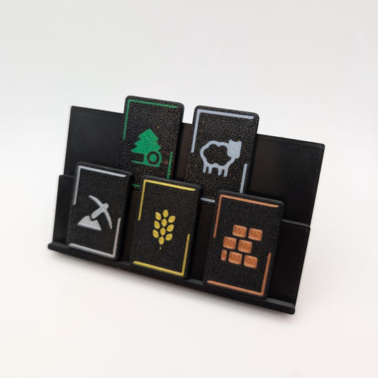 Catan Resource Tile, Brick, Lumber, Ore, Wheat, Wool, Catan token, game token, resource replacement, board game tiles