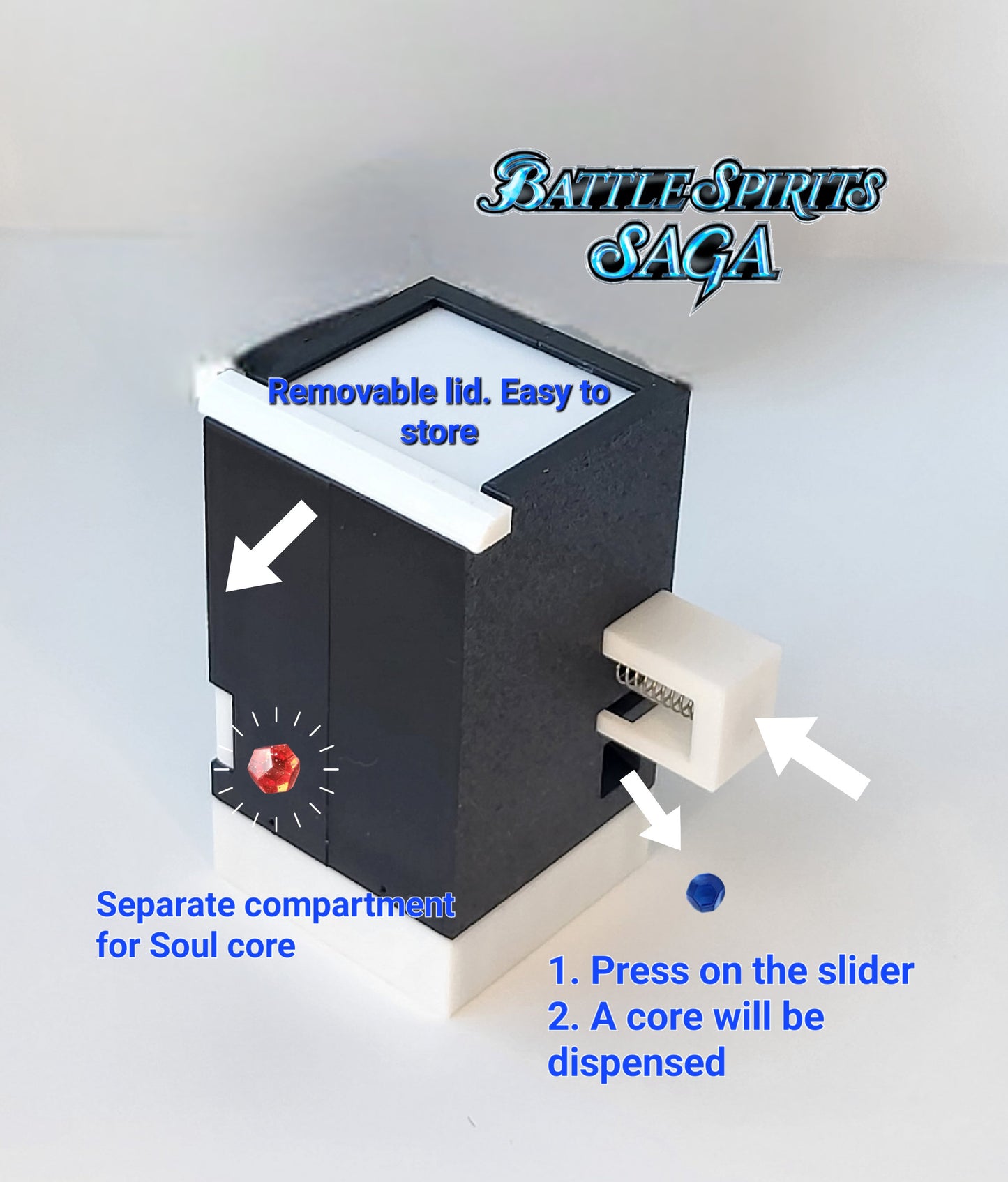 Core Dispenser, Void Battle Spirits Saga, Bandai Namco, TCG | 1cm or 0.4 in Diameter Cores Compatible. Single Core Dispenser