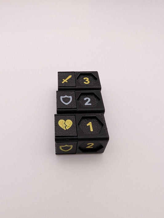 Damage token, attack, defense, counter, Lorcana TCG, Gundam TCG, game counter, personalized colours, Trading Card Game, TCG