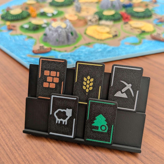 Catan Resource Tile, Brick, Lumber, Ore, Wheat, Wool, Catan token, game token, resource replacement, board game tiles